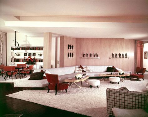 William-Haines-Brody-House-1950 Hollywood Interior Design, 70s Hollywood, 1940s Interior, Home Design Living Room, Vintage Interiors, Mid Century Decor, A Living Room, Hotels Design, Mid Century Modern Design