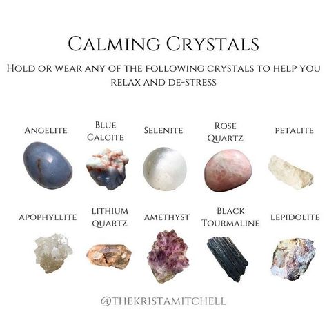 Calming Crystals Healing Stones, Relaxing Crystals, Crystal Correspondences, Crystal Combos, Crystal Healing Quotes, Healing Stones Meanings, Crystal Combinations, Calming Crystals, Crystal Seashells