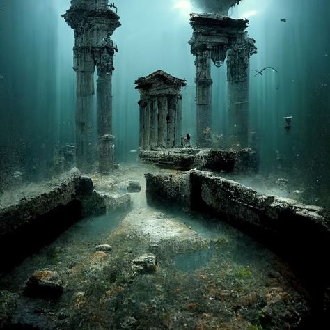 Ruins, Underwater Temple, Black Jaguar Animal, Underwater Ruins, Lost City Of Atlantis, Water Temple, Daughter Of Poseidon, Jaguar Animal, Pirate Boats