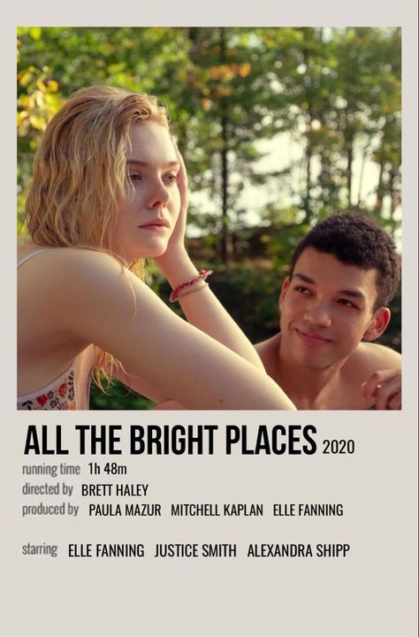 Minimalistic Polaroid Poster, All The Bright Places Quotes, Justice Smith, Movie Character Posters, Alexandra Shipp, All The Bright Places, Iconic Movie Posters, Movie To Watch List, Movie Card