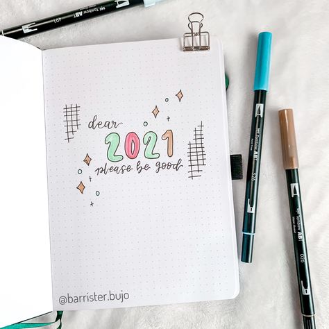 New Year Bujo Cover, Journal Ideas For New Year, Journal New Year Resolution, Bujo Year Cover, Bullet Journal New Year, Journal New Year, Bujo 2025, Journal Cover Page, Bullet Journal Cover