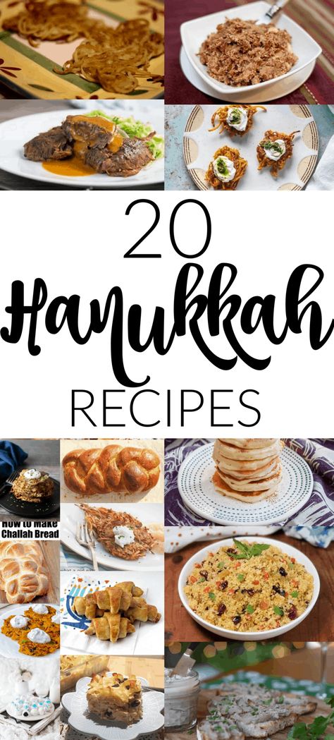 From Potato Latkes to Challah, we have some incredible Hanukkah Recipes. We are helping you with you Hanukkah celebrations with 20 Hanukkah Recipes. Healthy Hanukkah Recipes, Hanukkah Party Food, Hanukah Appetizers, Hannukah Recipes, Hanukkah Desserts, Hanukkah Recipes, Hanukkah Dinner, Jewish Holiday Recipes, Shabbat Dinner