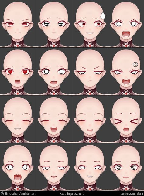 ArtStation - ∻ V-Girl ∻, 🟢 Sinkdenart Steal His Look, Mata Manga, S Haircut, Fashionable Hairstyles, V Model, Vtuber Model, Drawing Face Expressions, 얼굴 드로잉, Digital Art Beginner