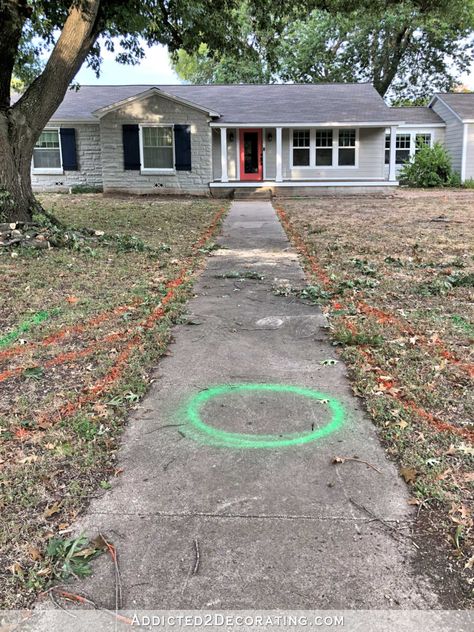 Out With The Old (Sidewalk), In With The New! - Addicted 2 Decorating® Front Sidewalk Ideas, Landscaping Entryway, Landscape Design Plan, Front Walkway Landscaping, Front Door Landscaping, Side Walkway, Sidewalk Landscaping, Front Yard Walkway, Concrete Pathway