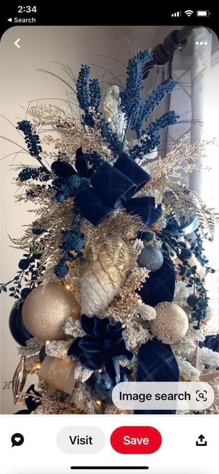 Christmas Without A Tree, Dallas Christmas, Blue Christmas Tree Decorations, Christmas Tree Inspo, Blue Christmas Decor, Flocked Christmas Trees Decorated, Blue Christmas Tree, Pencil Christmas Tree, Christmas Tree Inspiration