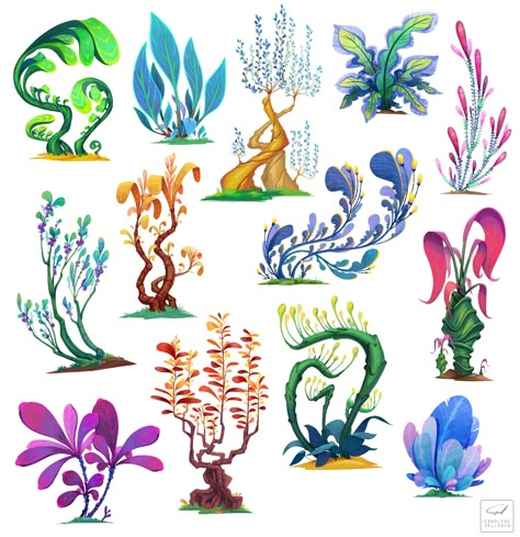 ArtStation - Random Plants Plants Reference, Fantasy Nature, Alien Plants, Alien Life, Plant Magic, Plant Fungus, Doodle Ideas, Creature Artwork, Plant Ideas