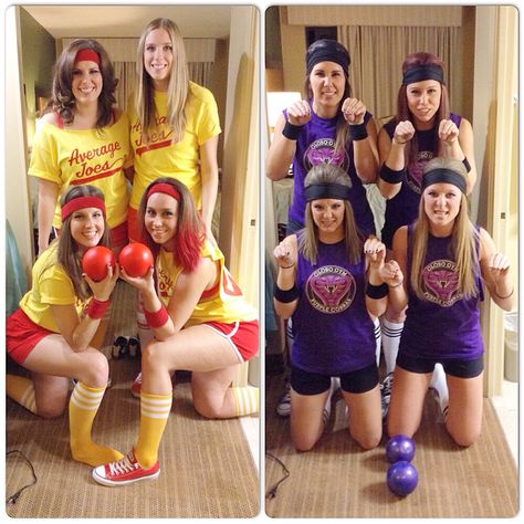 Average joes vs globo gym purple cobras. Halloween costume Dodgeball Group Costume, Dodgeball Movie Costumes, Purple Cobras Dodgeball Costume, Gym Rat Halloween Costume, Big Group Halloween Costumes For Work, Halloween Workout Costume Ideas, Crossfit Halloween Costumes, Halloween Gym Costume, Average Joes Halloween Costume