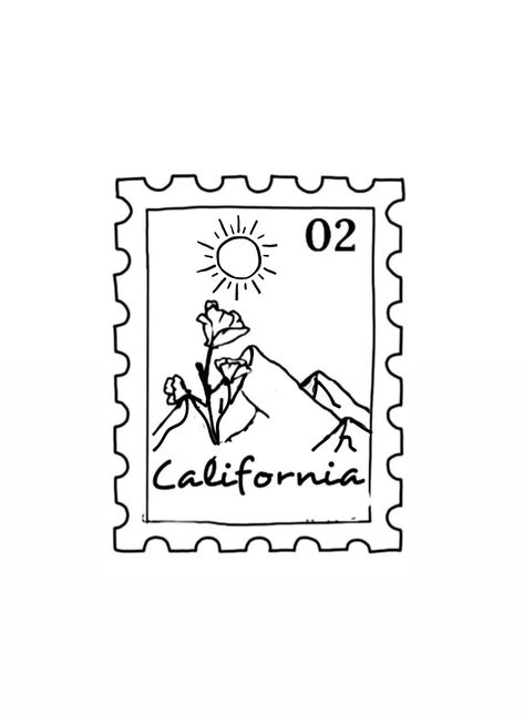 California Postage Stamp Tattoo, Matching Postage Stamp Tattoos, Texas Postage Stamp Tattoo, Ocean Stamp Tattoo, Texas Stamp Tattoo, California Stamp Tattoo, California Doodle, Santa Fe Tattoo, Bsf Tattoos