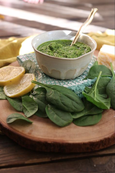 SPINACH & BASIL WALNUT PESTO – CAFÉ CHRISTINA Basil Walnut Pesto, Butter Cream Sauce, Spinach Basil Pesto, Pesto Spinach, Wine Butter, Favorite Pasta Recipes, Good Recipe, Walnut Pesto, Homemade Pesto