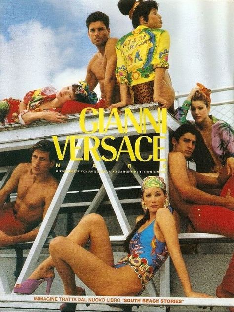 Versace Miami, Versace 90s, House Of Versace, 90s Versace, Channel Orange, Versace Vintage, Bruce Weber, 90s Supermodels, Versace Fashion