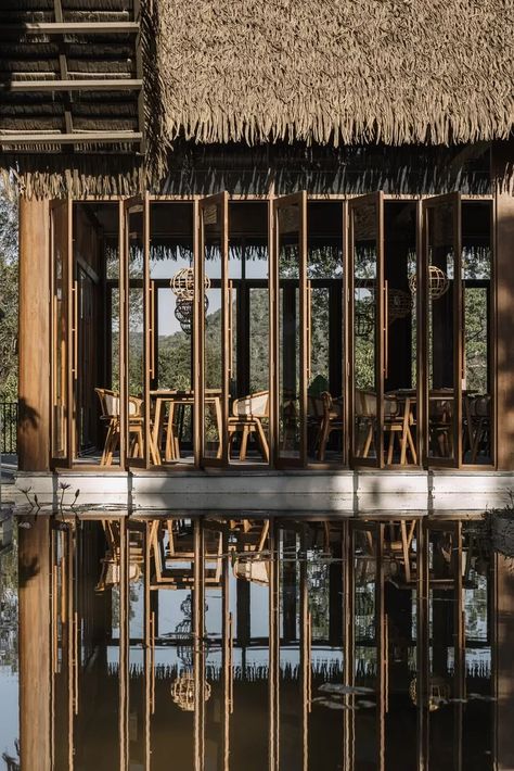 A Captivating Balinese-themed Retreat, Inviting into a Realm where Architectural Brilliance Harmonizes with Nature Wabi Sabi House, Ubud Resort, All Modern Furniture, Bamboo Roof, Mountain Interiors, Bali Resort, Resort Architecture, Retreat House, Bali Hotels