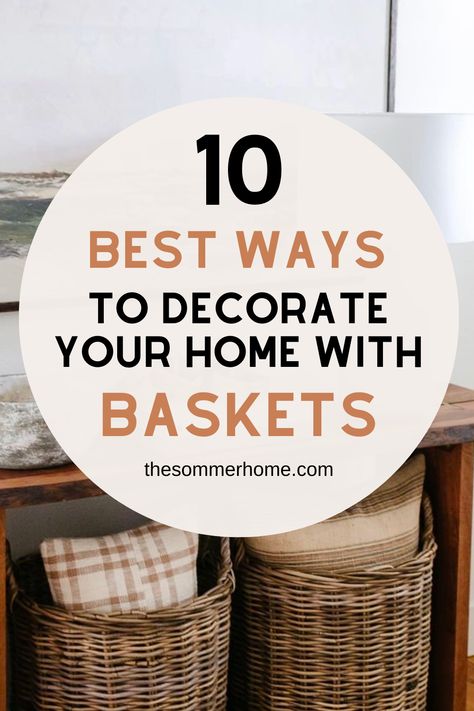 Are you looking for an easy and inexpensive way to spruce up your home? Baskets are the perfect tool for adding a stylish and functional touch to your interior. Whether you want to add a decorative element or extra storage, there are endless creative ways to use baskets to make your home look great. Here are 10 easy ways to decorate your home with baskets. Big Basket Ideas Decor, Large Basket Decor Ideas, How To Decorate A Basket, How To Decorate With Baskets, Wicker Basket Decor Ideas, Entryway Basket, Wicker Basket Decor, Basket Decor Ideas, Woven Basket Decor