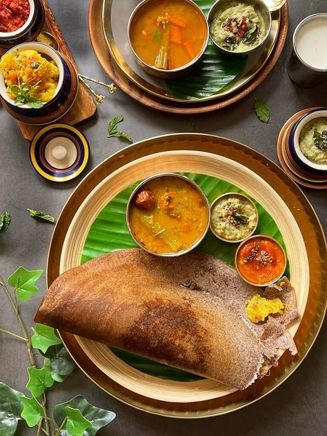 Ragi Dosa | Naturally Nidhi Dosa Plating Ideas, Dosa Aesthetic, Dosa Pictures, Dosa Food Photography, Dosa Photography, South Indian Food Photography, Neer Dosa Photography, South Indian Food Photography Aesthetic, Instant Ragi Dosa Recipe