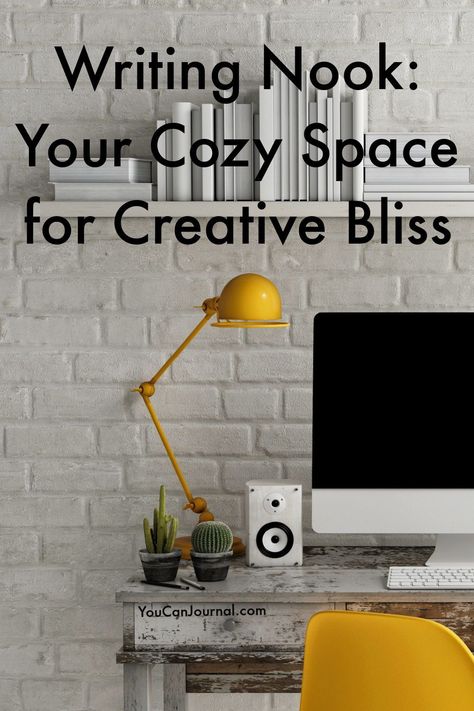 Ready to set up a writing nook of your very own?! Here's everything you need, plus some important health considerations! | writing nook writers work spaces | writing nook ideas | writing nook cozy | writing nook in bedroom | writing nook classroom | writing nook bedroom | writing nook apartment | writing nook small space | writing nook inspiration | writing nook decor | writing nook in kitchen | writer's nook | writers nook ideas | diy writers nook Writing Nook Writers Work Spaces, Journal Inspiration Writing Thoughts, Nook In Kitchen, Nook In Bedroom, Writers Nook, Nook Window, Space Writing, Journal Inspiration Quotes, Nook Bedroom