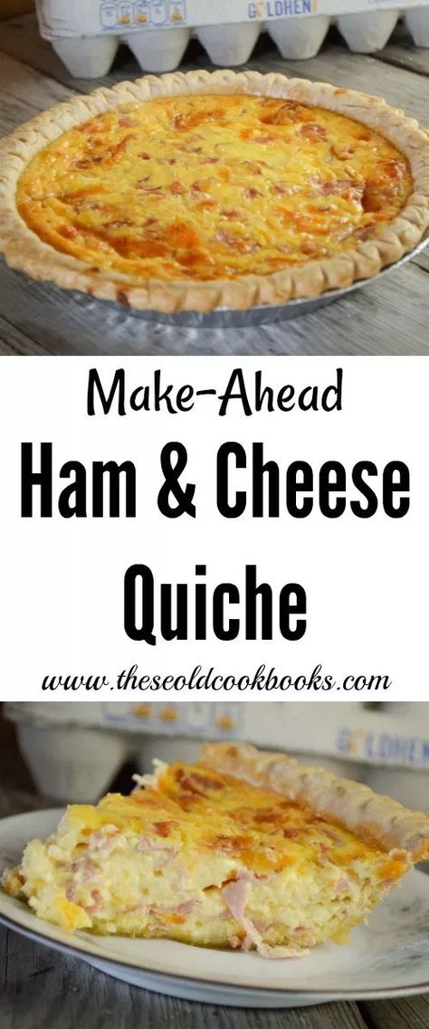 Make Ahead Camping Food, Ham Quiche Recipe, Filet Mignon Chorizo, Ham Quiche, Cheese Quiche Recipe, Ham And Cheese Quiche, Breakfast Quiche Recipes, Quiche Recipes Easy, Cheese Quiche