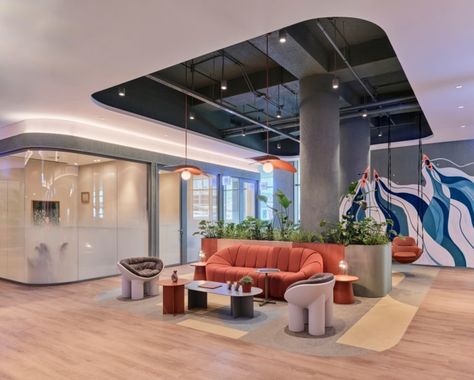 Office Link Coworking Offices - Istanbul | Office Snapshots World Office, Innovative Office, Coworking Office, Office Lobby, Shared Office, Modular Lounges, Office Snapshots, Workplace Design, Coworking Space