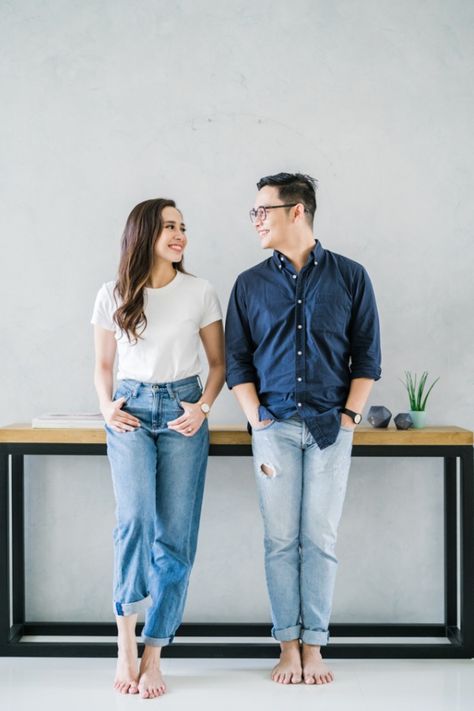 Engagement Shoot at Own Home | Philippines Wedding Blog Dancing In The Living Room, Prewedding Photography Casual, Prenup Outfit, Home Philippines, Couples Candid Photography, Prenup Photos Ideas, Prenuptial Photoshoot, Prenup Shoot, Morning Cuddles