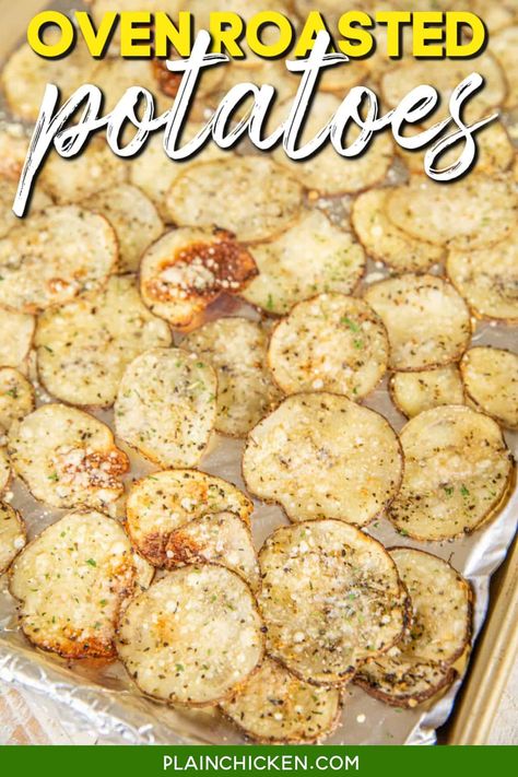 Potatoes Sliced In Oven, Slices Potatoes In The Oven, Oven Potato Slices, Diced Oven Potatoes, Oven Roasted Potato Slices, Sliced Russet Potatoes In The Oven, Quick Oven Potatoes, Roasted Potato Slices In Oven, Potato Slices In Oven Baked