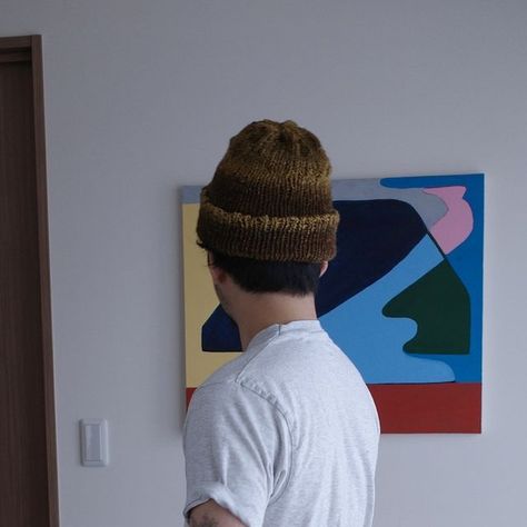 @lll_____lll____ on Instagram: "NEW BEANIE! WOOL,MOHAIR,SILK #beanie #knit #style #interior #インテリア #家具 #ニット" Big Beanie, Beanie Knitted, Beanie Men, Knitted Wool Beanie, Beanie Outfit, Men Photoshoot, Bald Men, Knit Men, Mens Beanie