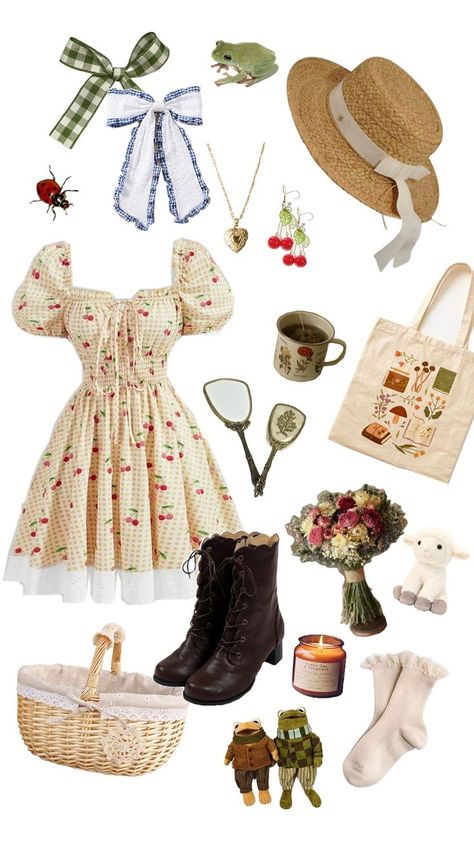 #cottagecore #aesthetic #core #cottage Vintage Cottagecore Outfits, Cottagecore Outfit Ideas, Cottagecore Aesthetic Clothes, Cottage Core Clothes, Cottage Core Outfit, 80s Inspired Outfits, Cottagecore Outfit, Aesthetic Core, Core Cottage