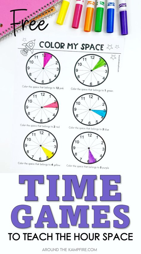 Telling Time Games 1st Grade, Time Activities For Second Grade, Telling Time For Preschoolers, Learning To Tell Time For Kids, Telling Time Craft, Teaching Telling Time, Teaching Time Kindergarten, Teaching Time 2nd Grade, Telling Time For Kids