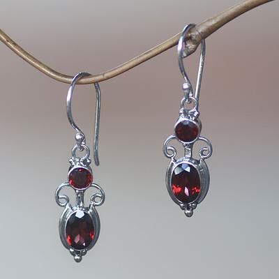 Garnet dangle earrings, 'Crown Princess'. Shop from #UNICEFMarket and help save the lives of children around the world. Whimsy Fashion, Steampunk Jewellery, Moon Gifts, Jewelry Workshop, Piercings Jewelry, Silver Crown, Dope Jewelry, Silver Design, Garnet Earrings