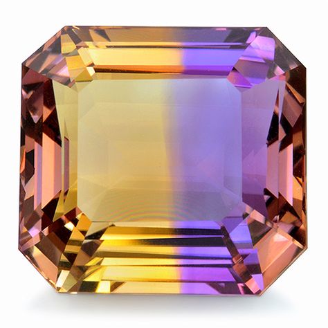 Ametrine Octagon 17.430 CTS | YAM109aa | Multicolour.com Diamonds Direct, Faceted Design, Faceted Gems, Colored Stones, Minerals And Gemstones, Rocks And Gems, Tourmaline Gemstone, Precious Gems, Gems And Minerals