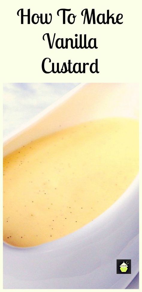 How To Make Home Made Vanilla Custard - A great addition to your dessert. Pour some over your delicious apple pie or pudding! Always a hit at dessert time! Serve warm or chilled. #dessert #sauce Diy Custard, Home Made Custard, Home Made Vanilla, How To Make Home, Vanilla Pod, Dessert Sauce, Homemade Custard, Custard Pudding, Custard Recipes