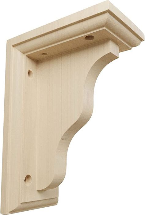 Amazon.com: Ekena Millwork BKT03X05X07HARW Hamilton Traditional Wood Brackets, 3"W x 5"D x 7"H , Rubberwood : Everything Else Wooden Shelf Brackets, Wooden Brackets, Shelf Bracket, Wooden Shelf, Vintage Storage, Wood Brackets, Shelf Brackets, Wooden Shelves, Ekena Millwork