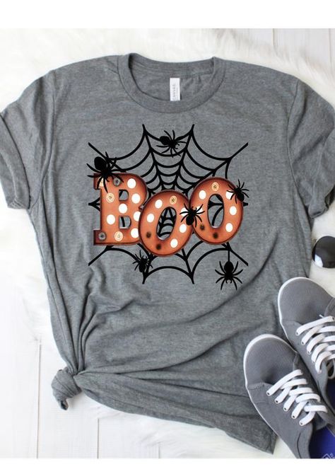 Halloween Tee Shirts, Hoodie Ideas, T Shirt Ideas, Tshirt Outfit, Boo Shirts, Under Your Spell, Cricut Halloween, Halloween Sublimation, Hoodies For Women