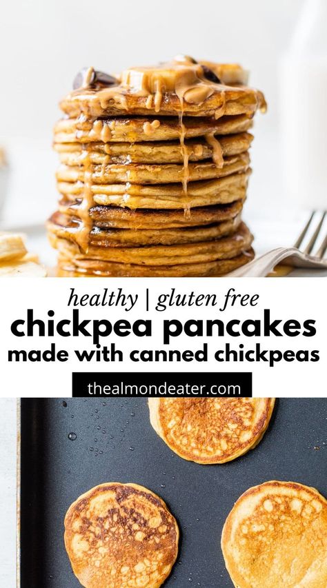 Peanut Butter Chickpea, Flourless Pancakes, Chickpeas Benefits, Chickpea Pancakes, Vegan Egg Substitute, Pancake Recipe Easy, Chick Pea, Pancakes Ingredients, Pea Recipes