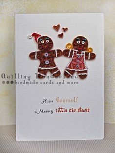 gingerbread man card quilling Christmas Quilling Cards, Scrapbook Christmas Cards, Gingerbread Couple, Card Quilling, Quilled Christmas, Christmas Quilling, Cards For Men, Scrapbook Christmas, Man Card