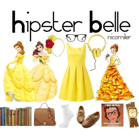 Hipster Belle, Bueaty And The Beast, Hipster Princess, Holloween Costumes, Belle Outfit, Outfits 2014, Disney Adult, Disney Themed Outfits, Fairytale Aesthetic