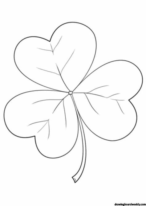 Shamrock Coloring Page - A clover (Shamrock) is a new twig, used as a symbol of Ireland. It is said that Saint Patrick, the patron saint of Ireland, used it as a metaphor for ... Shamrock Art, Shamrock Template, Saint Patricks Day Art, Wood Burning Patterns Stencil, St Patricks Day Crafts For Kids, Irish Shamrock, Coloring Sheets For Kids, St Patrick's Day Crafts, Heart Drawing