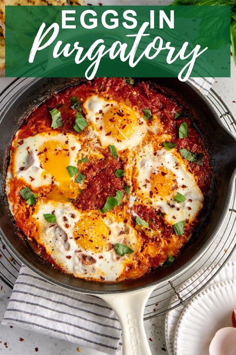 Eggs In Purgatory, Egg Recipes For Dinner, Italian Eggs, Eggs Dinner, 20 Minute Recipes, Egg Dish, Boiled Egg, Breakfast Brunch Recipes, Deviled Eggs