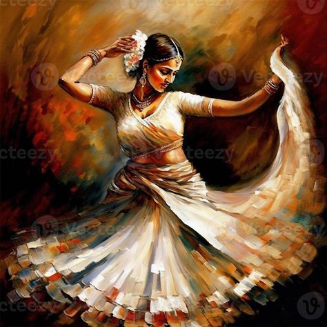 Kathak Dance Painting, Kathak Dance Photography, Kathak Poses, What Is Dance, Sai Nath, Dance Artwork, Kathak Dance, Dance Painting, Dance Background