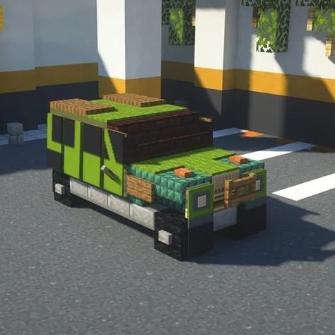 Minecraft Builds and More on Instagram: “Mercedes G Class 3 doors - credits: u/PomChuBoi 🔥 Remember Follow us; @minecraft_mornings and like the post! ________________________ 🎨…” Minecraft Cars, Minecraft Building Designs, Minecraft Car, Minecraft Steampunk, Case Minecraft, Minecraft City Buildings, Rumah Minecraft Sederhana, Minecraft Banner Designs, Bangunan Minecraft