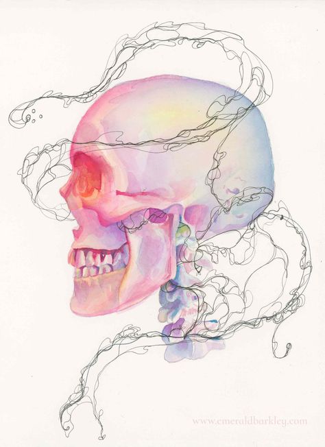 Colorful Skull Art, Dental Art, Bio Art, Art Drawings Sketches Pencil, Horse Drawings, Skull Drawing, Art Inspiration Painting, Day 6, Tattoo Design Drawings