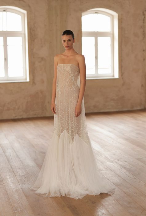 Liz Martinez Bridal, Liz Martinez, Bridal Trends, Jasmine Dress, Sheer Gown, Kleinfeld Bridal, Flare Gown, Designer Bridal Gowns, Romantic Bride