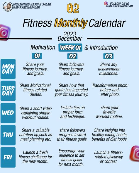 📅 Stay on track with your fitness goals using our Instagram Fitness Content Calendar! 🏋️‍♀️ From workout routines to healthy recipes, plan your content like a pro and keep your followers motivated. 💪 Don't miss out on this essential tool for fitness influencers! Drop a 💡 and let's chat about it! Which Content Ideas you guys gonna use in your next Content Strategies? _________________ Follow me on Instagram @marketingsalar Follow me on Linkedin @Muhammed Hassan Salar ____________________ Foll... Fitness Content Calendar, Healthy Instagram Post Ideas, Health Content Ideas For Instagram, Gym Instagram Post Ideas, Fitness Influencer Content Ideas, Workout Content Ideas, How To Become A Fitness Influencer, Gym Content Ideas For Instagram, Instagram Fitness Post Ideas