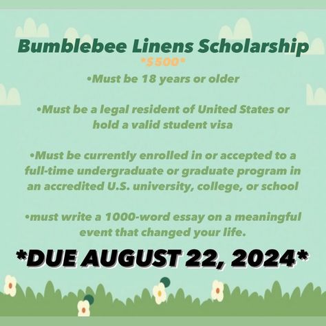 #Repost @thescholarshipgirl ・・・ New scholarship available!!!🗓️📓👩‍🏫Link will be in my bio!! - - - - - - - - - - - - - - - - - - - - - - - #scholarship #scholarships #scholarshipsavailable #scholarshipsforstudents #scholarships2023 #money #debtfree #viral #feed #explorepage #explore #undergraduatescholarship #scholarshipopportunities #hbcu #hbcuscholarship #hbcuscholarships #undergraduatescholarships #secured #campuslife #ambassador #undergraduate #ambition Writing, 1000 Word Essay, Undergraduate Scholarships, Graduate Program, Undergraduate, Money