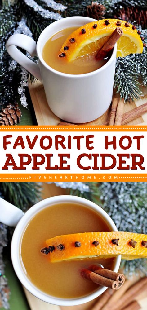 This fall drink idea featuring homemade apple cider is always a favorite! Not only is this hot apple cider spiced with cinnamon and nutmeg, but it also has bright citrus undertones. Indulge in this easy apple recipe all season long! Homemade Hot Apple Cider Recipe, Christmas Apple Cider Drink Recipes, Easy Hot Cider Recipe, Hit Apple Cider Recipe, Apple Cider Recipe With Apple Juice, Warm Apple Cider Recipe, Hot Cider Recipe, Hot Cider Recipes, Christmas Apple Cider