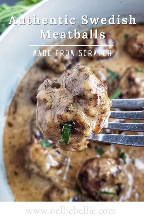 This authentic Swedish Meatballs recipe is easy to make and BETTER than the IKEA version. A traditional family favorite and star in our Pantry Budget Rescue Series! Make these for dinner and make extra to freeze for another time. Swedish Meatball Gravy Recipe, Sweetish Meatballs Recipe, Authentic Swedish Meatballs, Ikea Swedish Meatball Recipe, Best Swedish Meatball Recipe, Traditional Swedish Meatballs, Swedish Meatball Recipe, Homemade Swedish Meatballs, Swedish Meatballs Crockpot