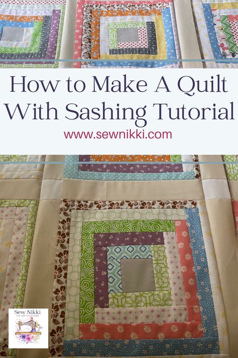 quilt block rows attached with sashing and cornerstones Log Cabin Quilt With Sashing, How To Add Sashing To Quilt Blocks, Quilt Sashing With Cornerstones, Sashing Tutorial, Quilt With Sashing, Homestead Diy, Log Cabin Blocks, Homesteading Diy, Bright Quilts