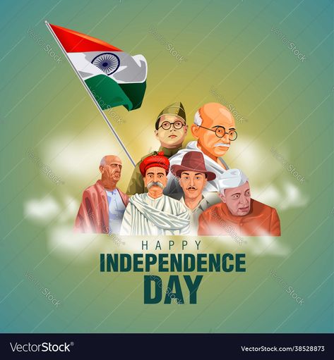 Happy Independence Day Illustration, Inpendence Day Image, Bharathiyar Wallpapers, Happy Independence Day Pic, Indian Independence Day Images, 15th August Independence Day, Independence Day Pictures, Freedom Fighters Of India, Independence Day Drawing