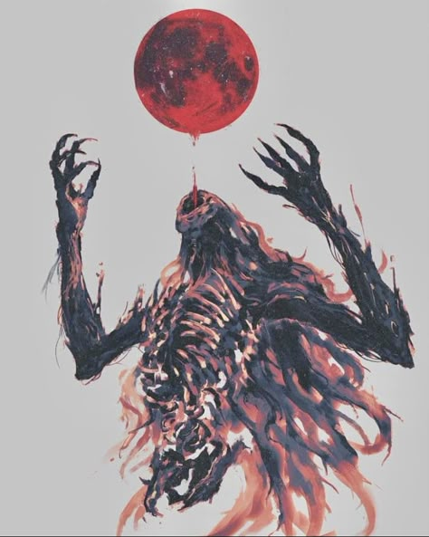 Bloodborne Art, Dark Souls Art, Cosmic Horror, 다크 판타지, Monster Concept Art, Bloodborne, Fantasy Monster, Blood Moon, Soul Art