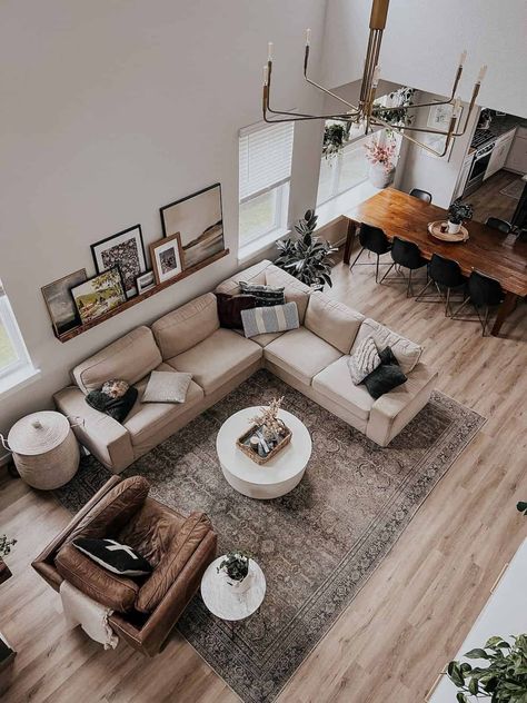 Ideas Decoracion Salon, Open Space Living Room, Long Narrow Living Room, Rectangle Living Room, Dining Room Layout, Home Decor Ideas Bedroom, Rectangular Living Rooms, Long Living Room, Dining Room Floor