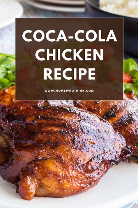 Only four ingredients create a tender, tangy Coca-Cola chicken dinner in no time. If you’re watching your sugar, you can easily substitute diet soda. Coca Cola Chicken Wings, Coca Cola Recipes, Coke Recipes, Coke Chicken, Coca Cola Chicken, Cola Recipe, Honey Barbecue Sauce, Cola Chicken, Barbeque Chicken