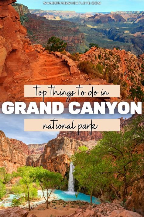 15 Best Things to do in Grand Canyon National Park! Are you planning an Arizona vacation & looking for things to do in Arizona? Add the Grand Canyon to your Arizona itinerary! In this travel guide to Grand Canyon National Park you'll find the best things to do, including top hikes, waterfalls, and more! | attractions in Grand Canyon National Park | Arizona travel | USA travel | Grand Canyon road trip | Grand Canyon hikes | Grand Canyon waterfalls | Grand Canyon trails | #GrandCanyon #Arizona Grand Canyon Bucket List, Road Trip Grand Canyon, Grand Canyon Waterfalls, Grand Canyon Road Trip, Arizona Itinerary, Things To Do In Arizona, Grand Canyon Vacation, Grand Canyon Tours, Grand Canyon Hiking