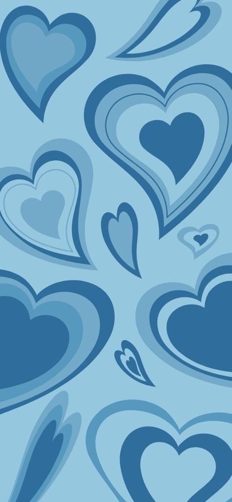 Blue Hearts, Blue Background, Light Blue, Blue